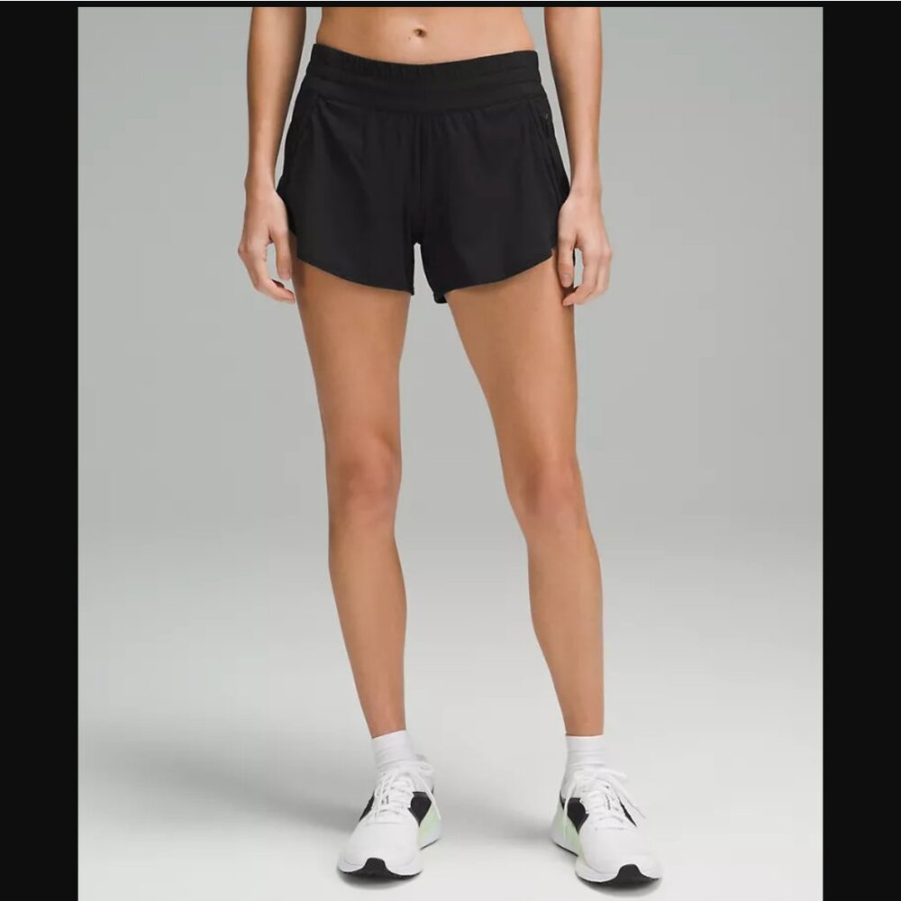 Tracker Low Rise Lined Short 4”, Color: Black, Size 6